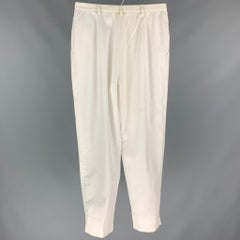 CHRISTIAN DIOR Size 31 White Pleated High Waisted Wide Leg Dress Pants