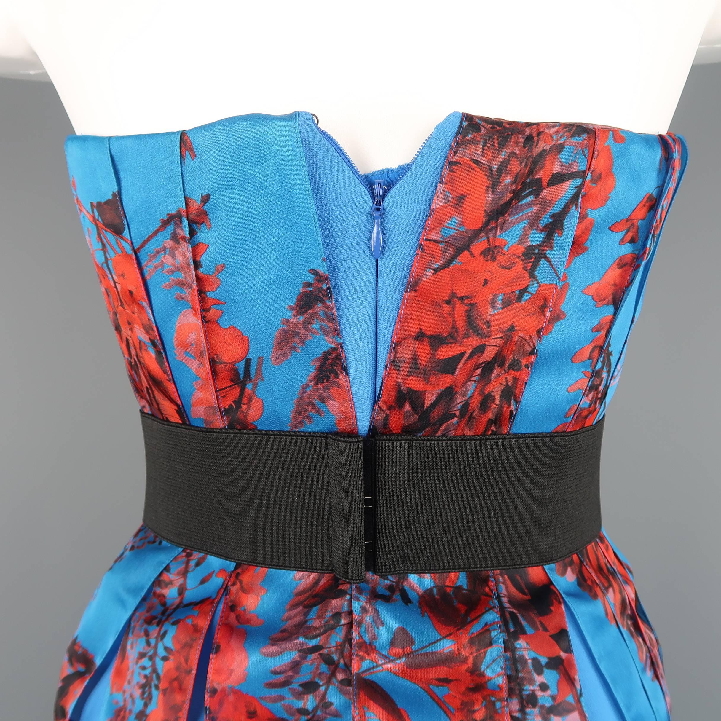 Christian Dior Dress - Spring 2014 Runway - Blue, Red, Floral, Silk, Cocktail 4