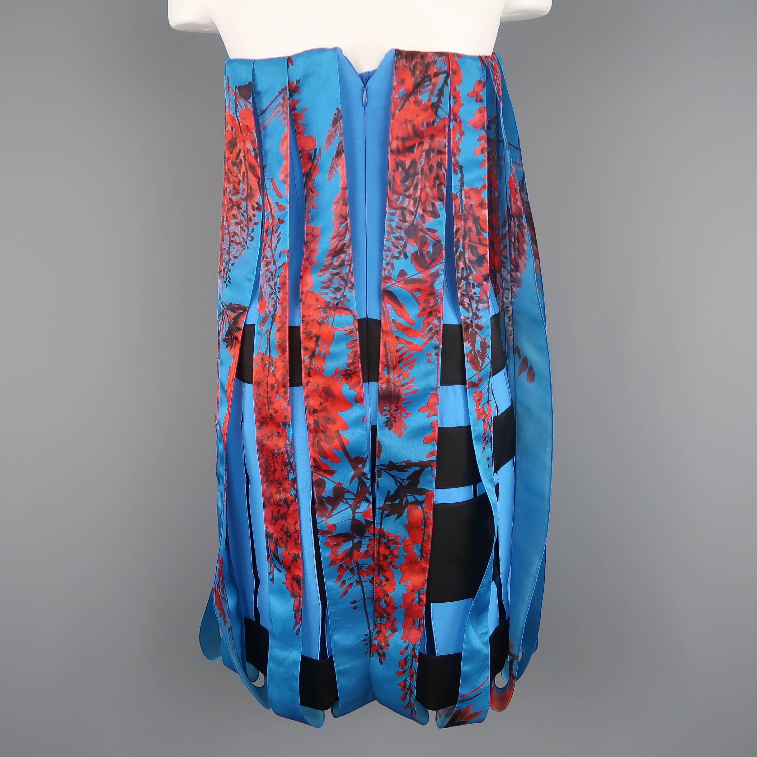 Christian Dior Dress - Spring 2014 Runway - Blue, Red, Floral, Silk, Cocktail 5
