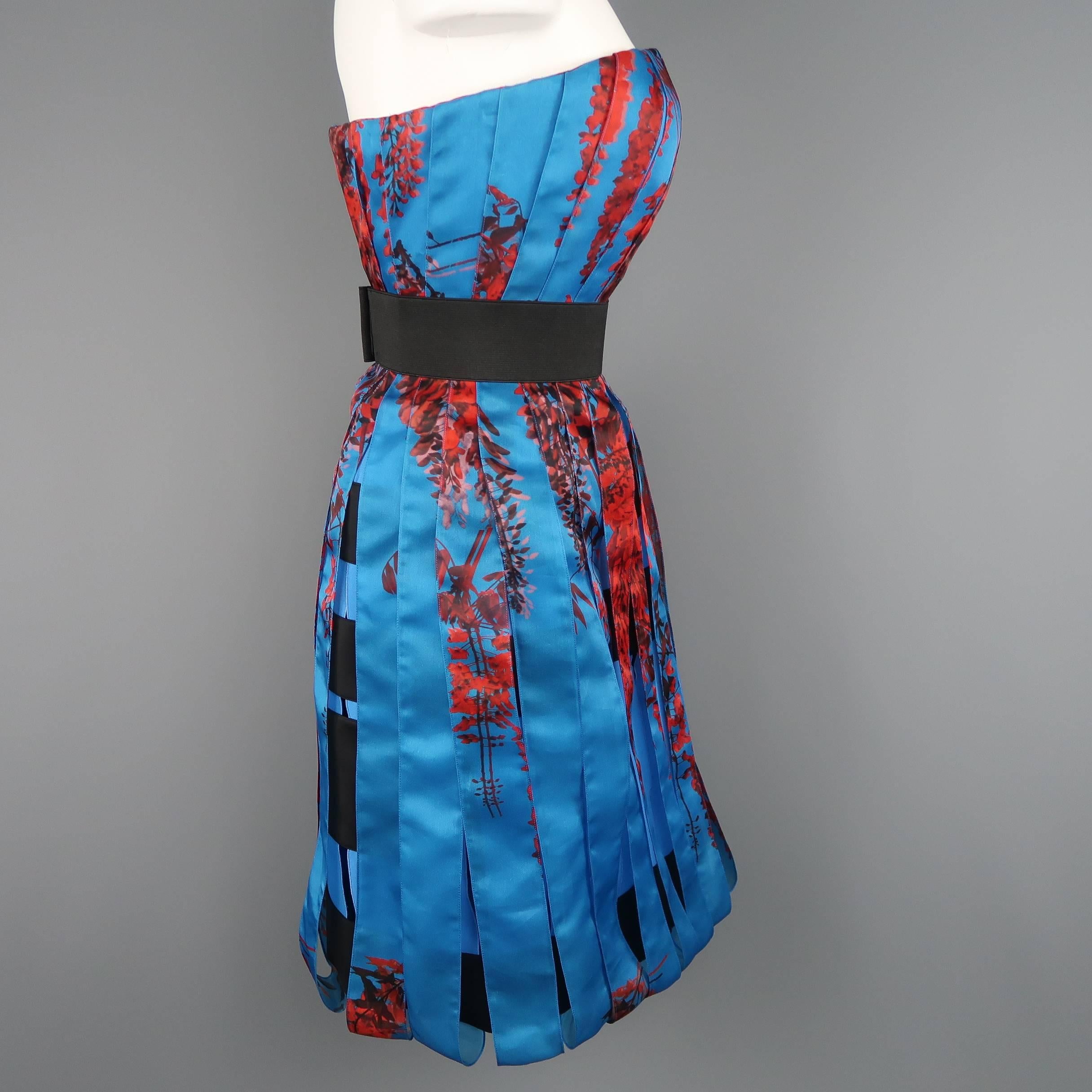 Christian Dior Dress - Spring 2014 Runway - Blue, Red, Floral, Silk, Cocktail 1