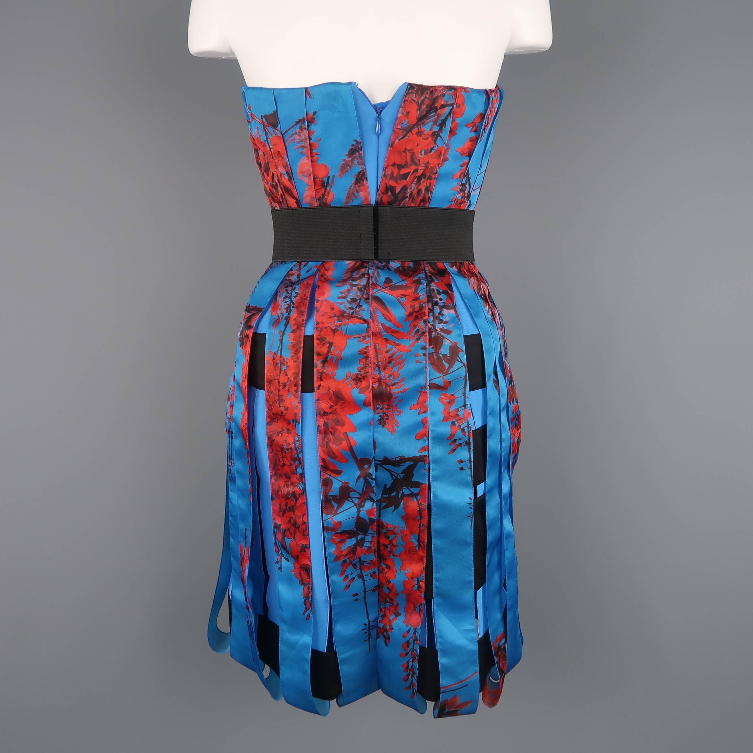 Christian Dior Dress - Spring 2014 Runway - Blue, Red, Floral, Silk, Cocktail 2