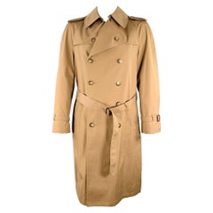 CHRISTIAN DIOR Size 42 Khaki Polyester Cotton Belted Trenchcoat