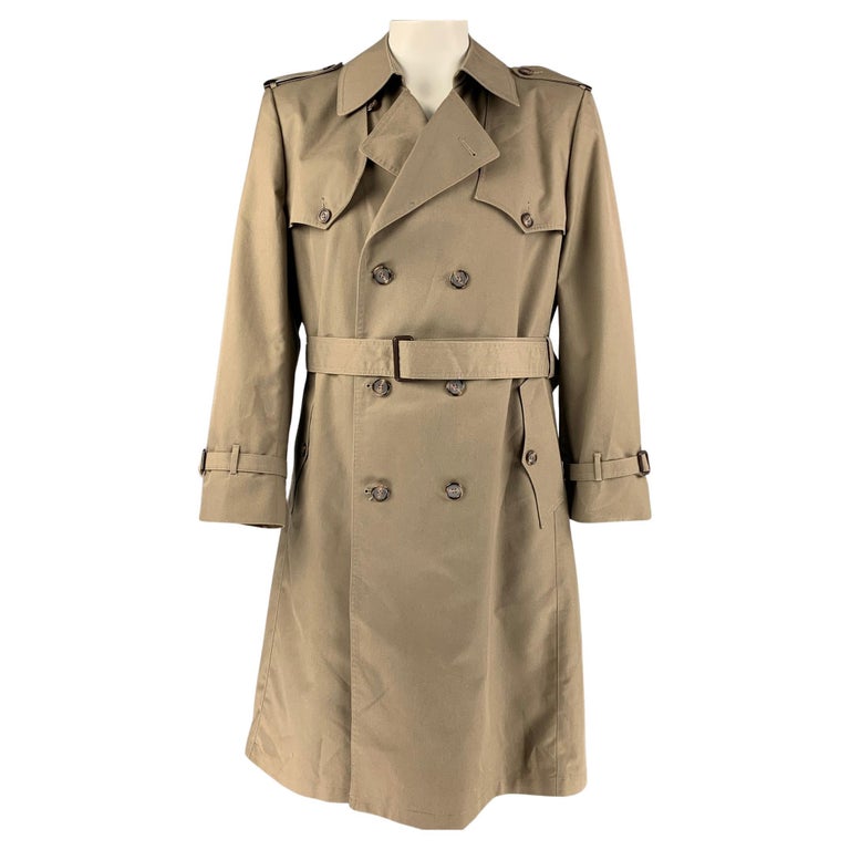 CHRISTIAN DIOR Size 44 Khaki Wool Polyester Trenchcoat at 1stDibs