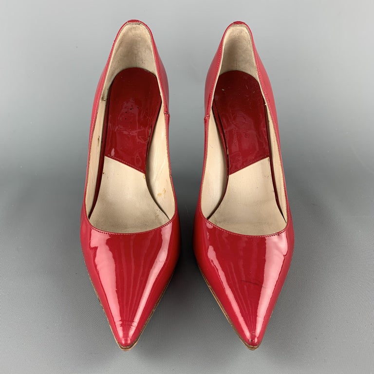 CHRISTIAN DIOR Size 6 Red Patent Leather Pointed Toe Pumps For Sale at ...