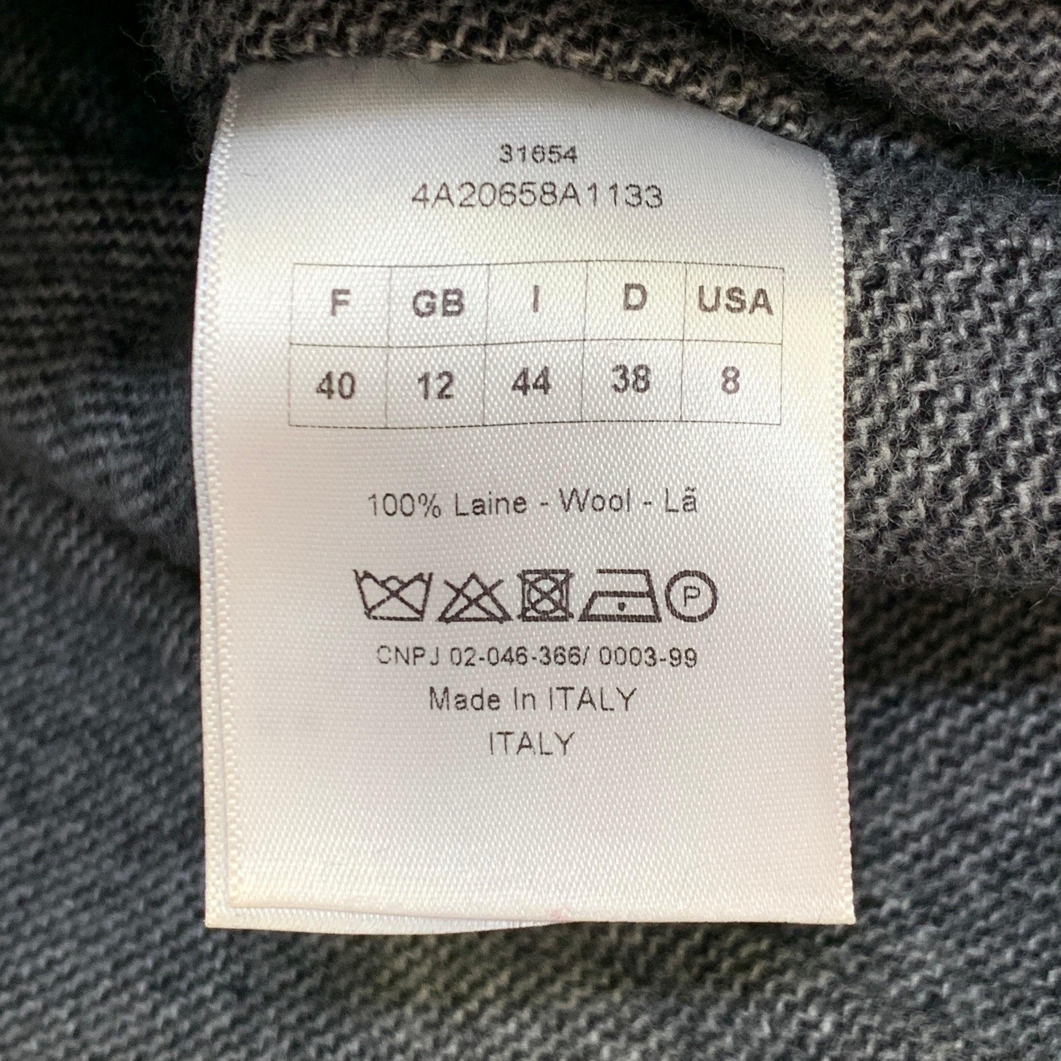 CHRISTIAN DIOR Taille 8 Gris Noir Texturé Tulipe Robe longueur genou en vente 1