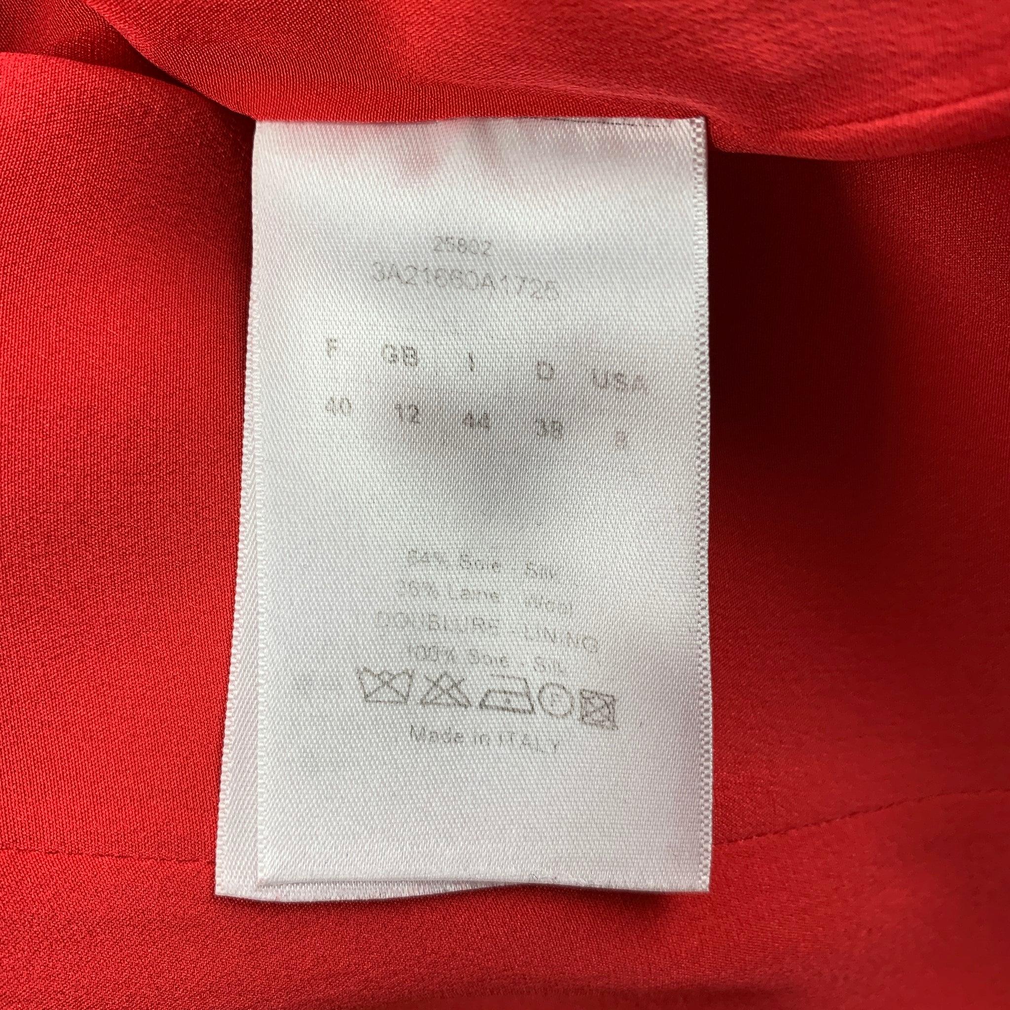 CHRISTIAN DIOR Size 8 Red Silk / Wool Knee-Length A-line Dress For Sale 1
