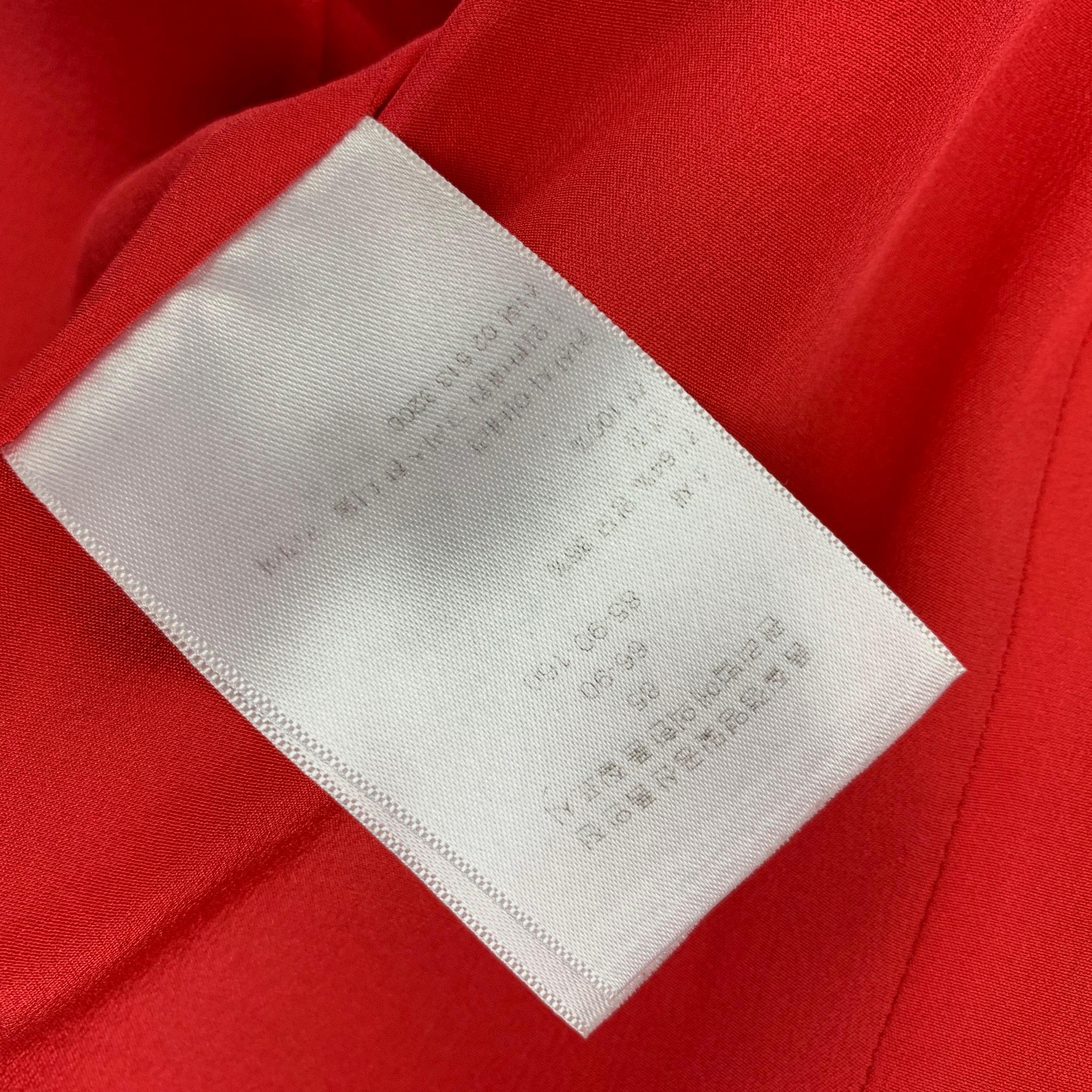 CHRISTIAN DIOR Size 8 Red Silk / Wool Knee-Length A-line Dress In Good Condition In San Francisco, CA