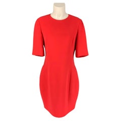 CHRISTIAN DIOR Size 8 Red Silk / Wool Knee-Length A-line Dress