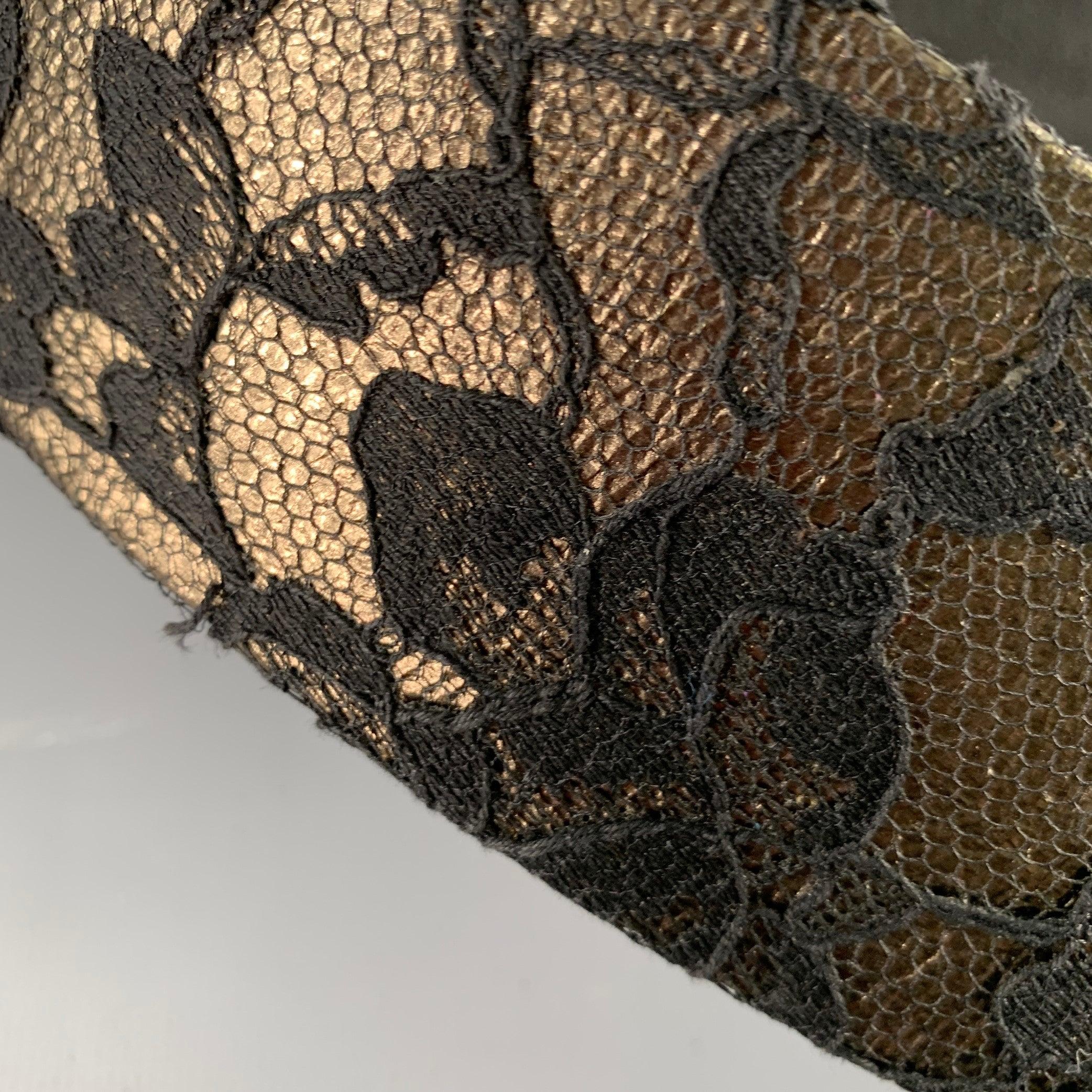 CHRISTIAN DIOR Size M Black Anthracite Lace Leather Belt For Sale 3