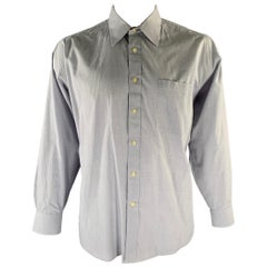 CHRISTIAN DIOR Size XL Grey Heather Cotton Vintage Long Sleeve Shirt