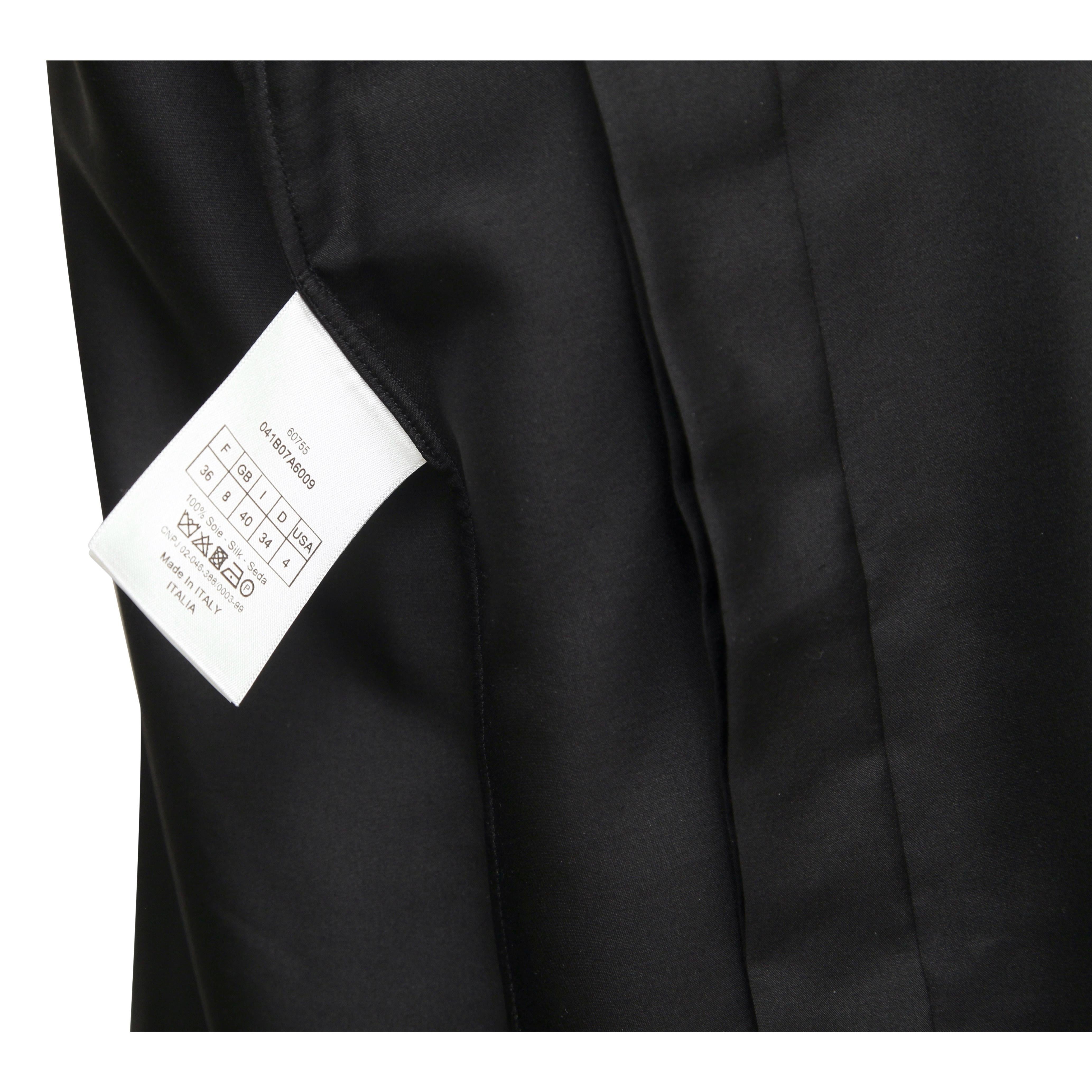 CHRISTIAN DIOR Black Blouse Sleeveless Button Down Shirt Silk Top Sz 36 For Sale 1