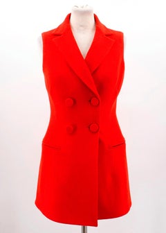 Christian Dior Sleeveless Red Blazer Waistcoat - Size US 2