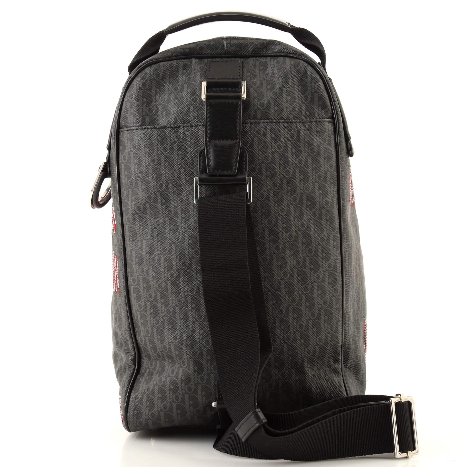 Christian Dior Sling Backpack Stitched Darklight Coated Canvas In Good Condition In NY, NY