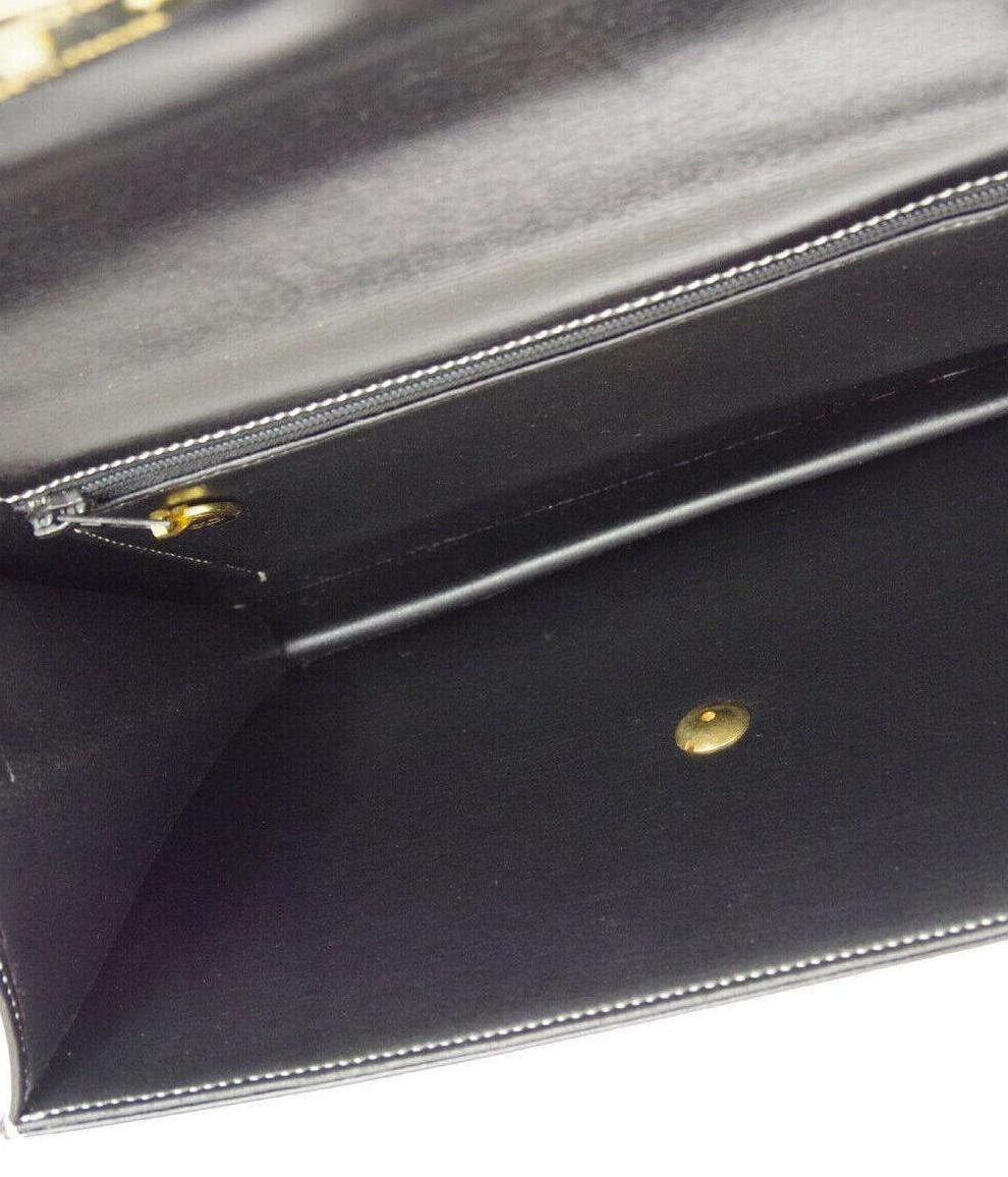 Christian Dior Small Black Leather Gold 2 in 1 Clutch Shoulder Flap Bag 3