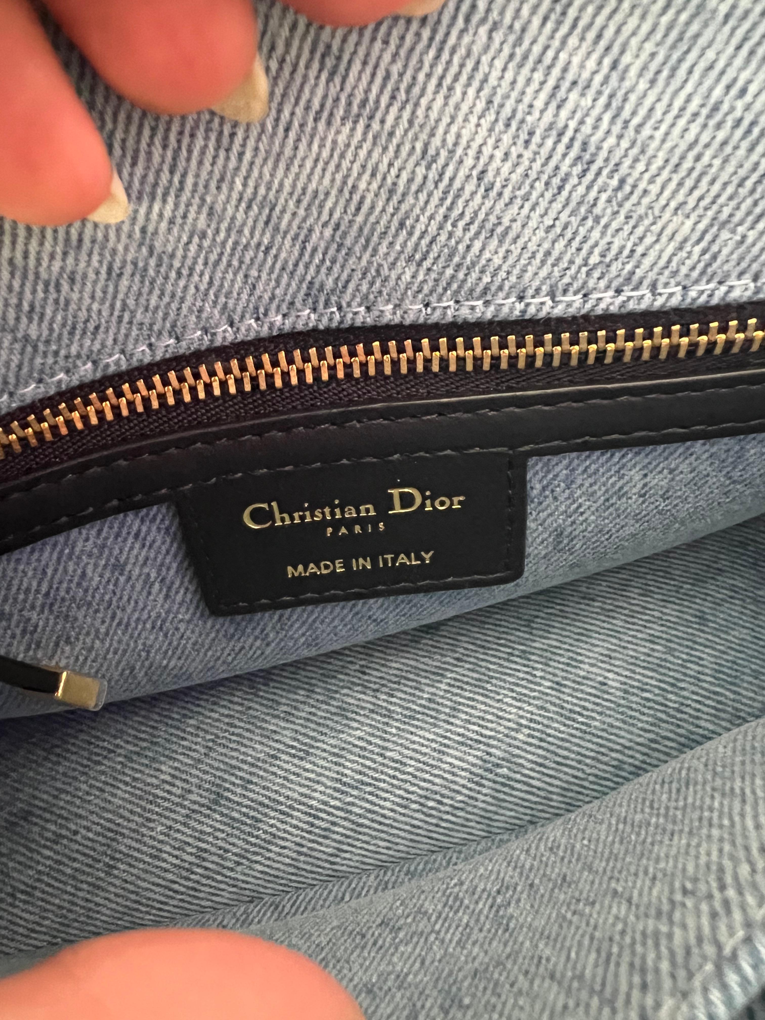 Christian Dior Small Denim Macrocannage Caro Crossbody Bag 7