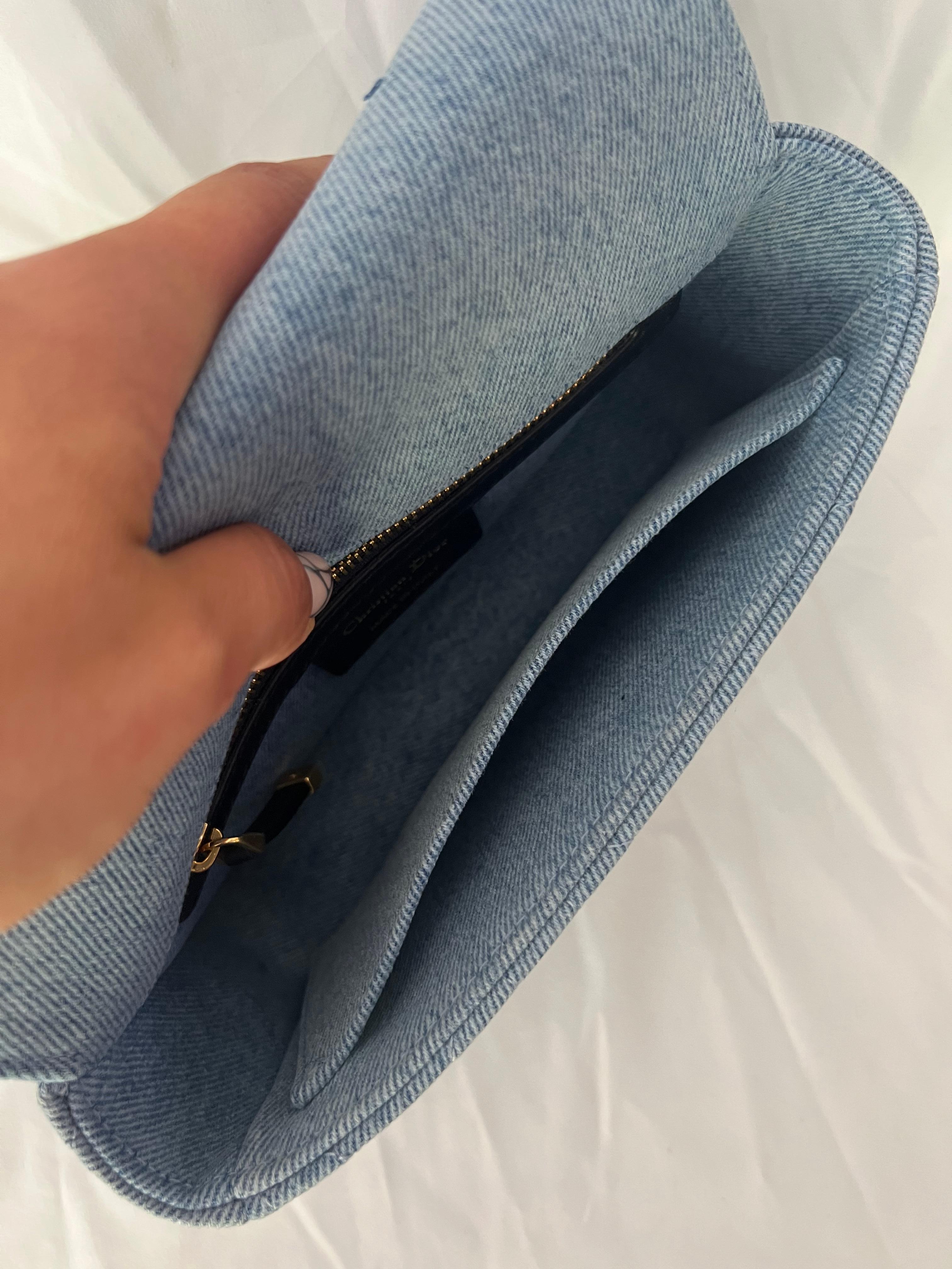 Christian Dior Small Denim Macrocannage Caro Crossbody Bag 8