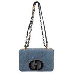 Christian Dior Small Denim Macrocannage Caro Crossbody Bag