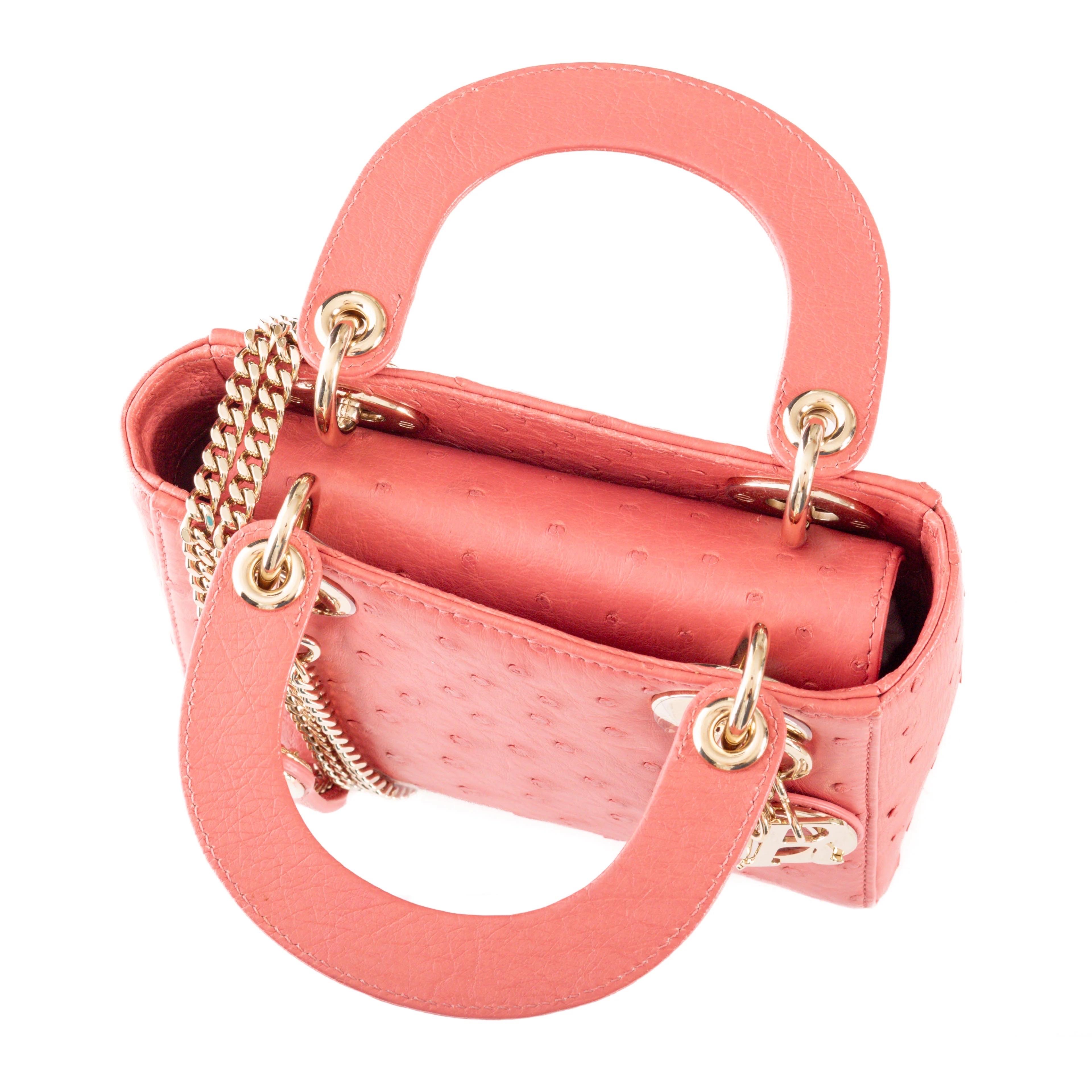 Christian Dior Small Ostrich Lady Dior Bag (2022) 3