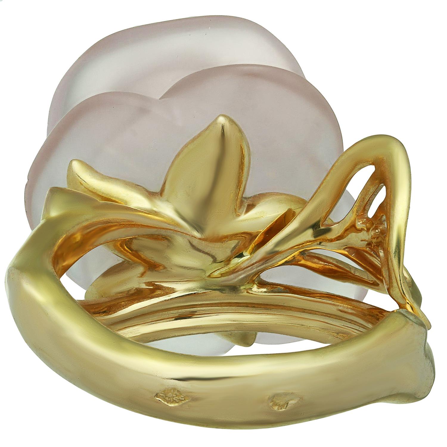 CHRISTIAN DIOR Kleiner Rose Dior Pre Catelan Diamant-Goldquarz-Ring 53 im Angebot 2