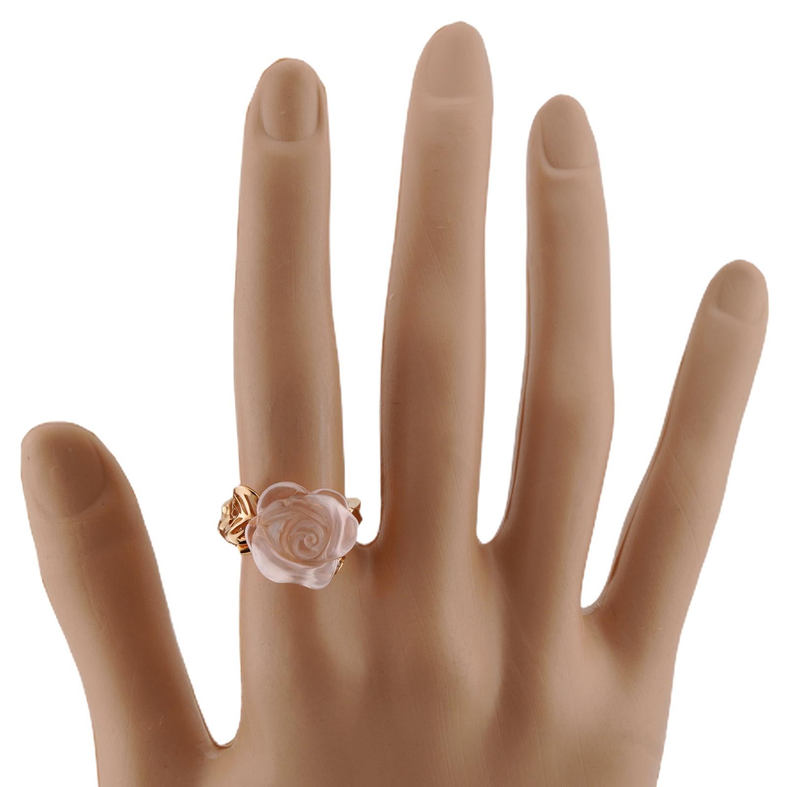 Christian Dior Anello Pre-Catelan Small Rose con diamante e quarzo rosa chiaro In condizioni ottime in vendita a New York, NY