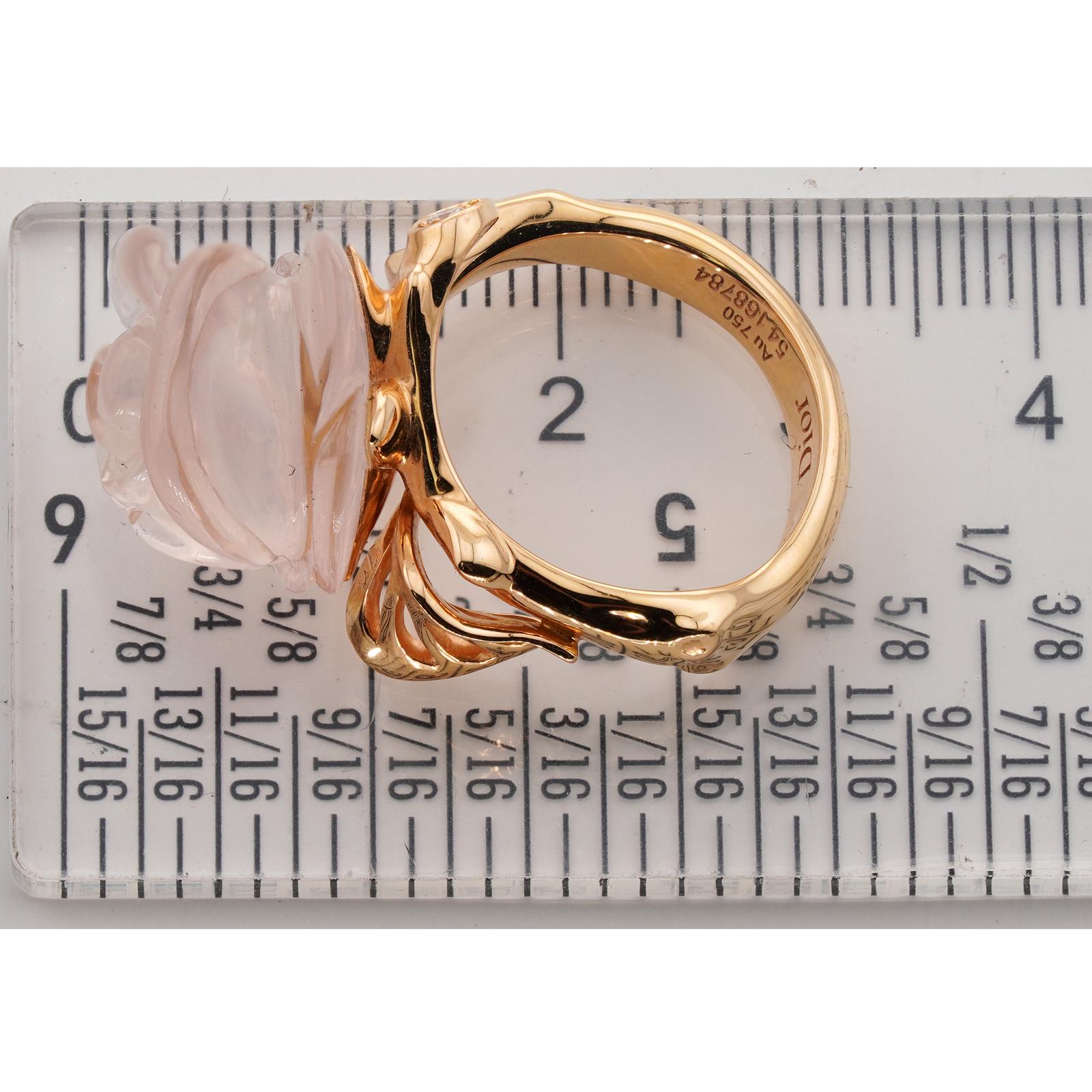 Christian Dior Anello Pre-Catelan Small Rose con diamante e quarzo rosa chiaro in vendita 4