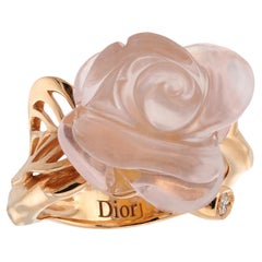 CHRISTIAN DIOR Small Rose Pre-Catelan Light Pink Quartz Diamond Ring