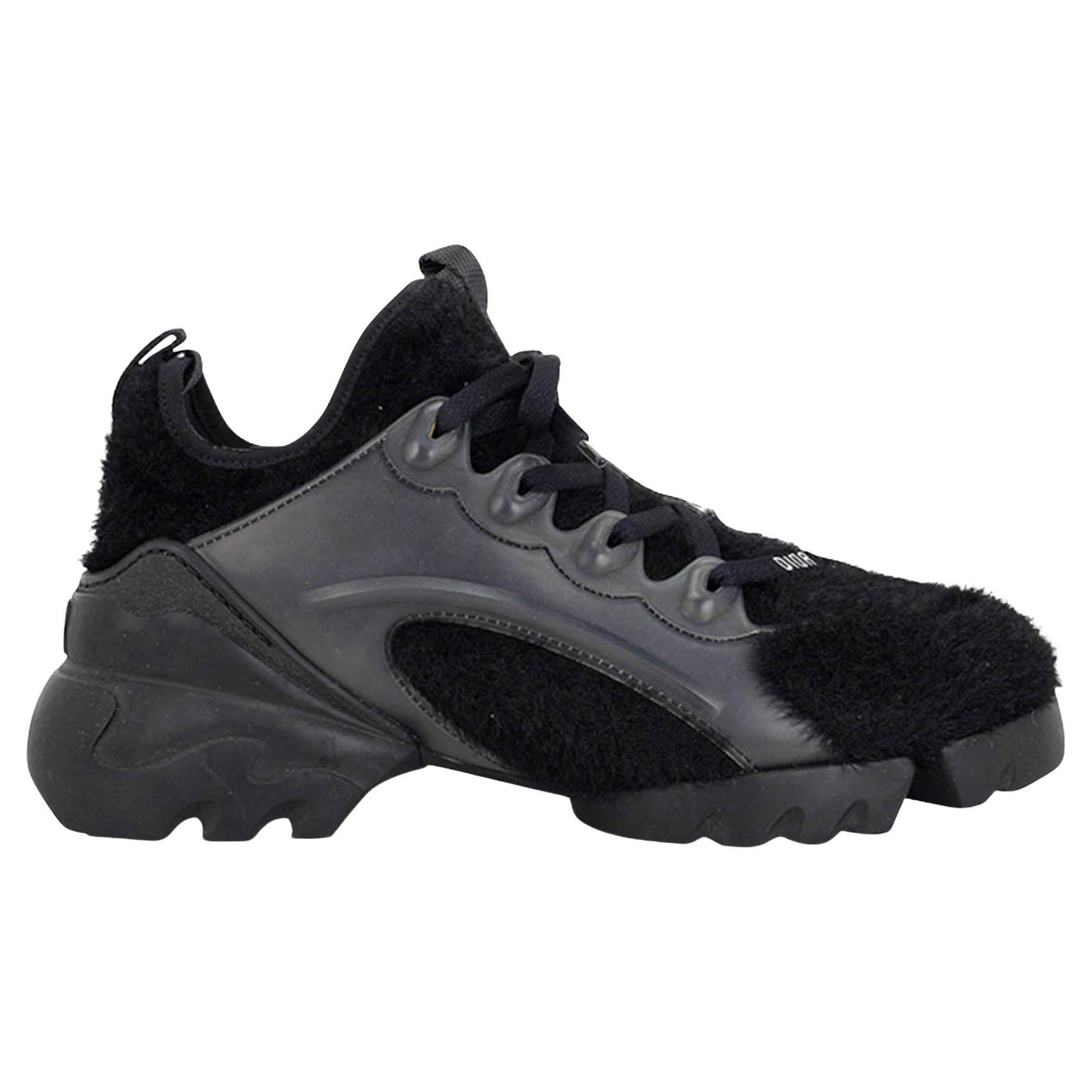 Christian Dior Sneaker Furry Knit &amp; Run D-Connect Black 37.5