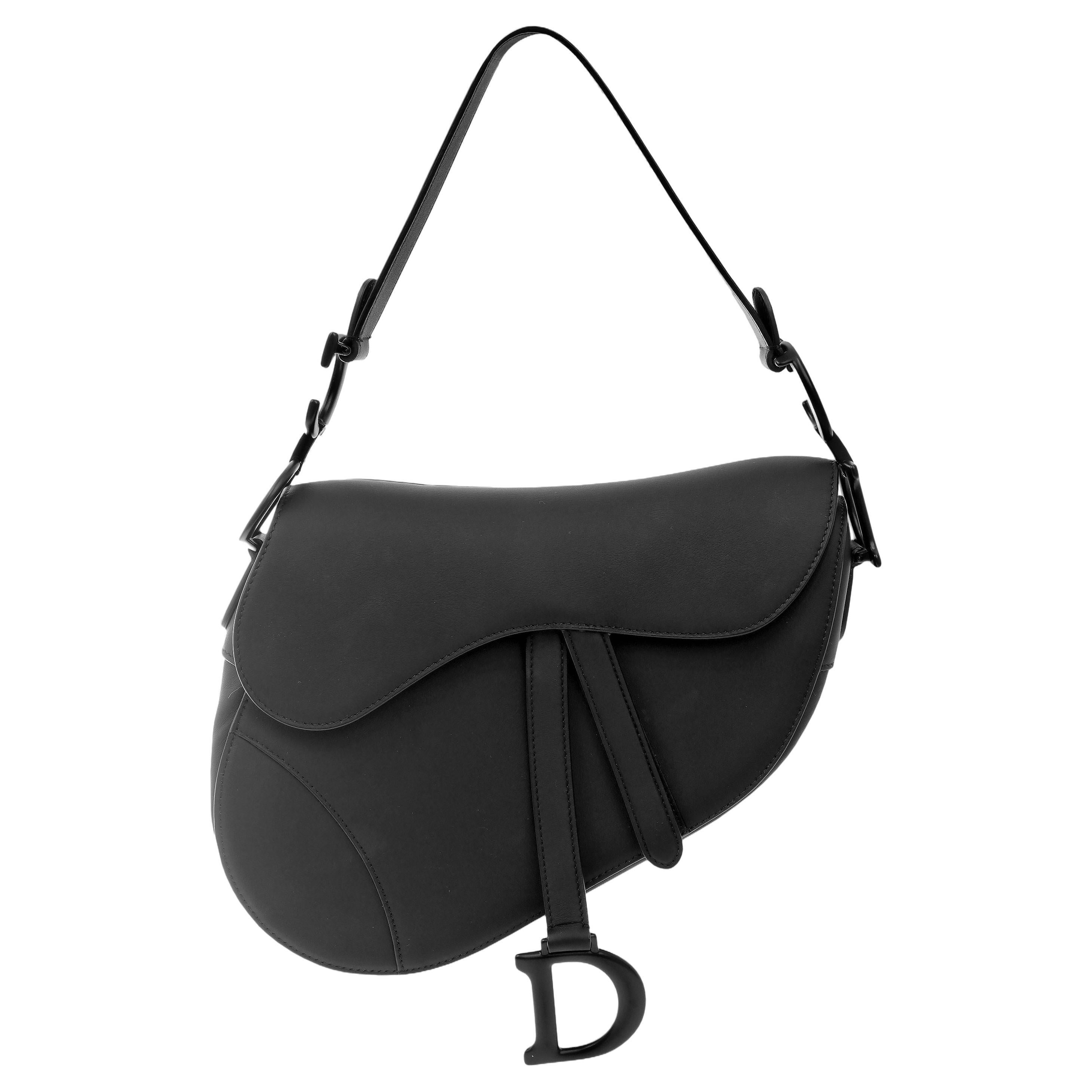 Christian Dior So Black Leather Saddle Bag