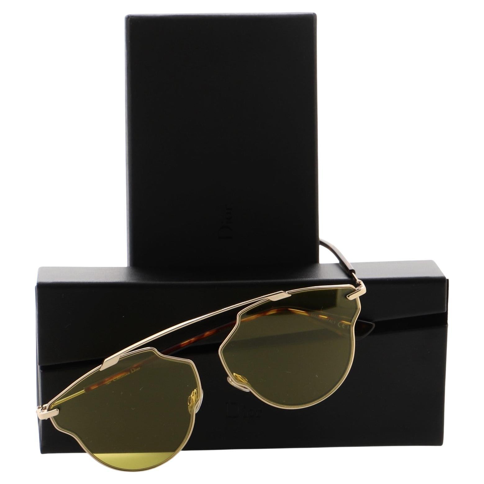 Christian Dior So Real Pop Aviator Sunglasses Tortoise Acetate and Metal Brown