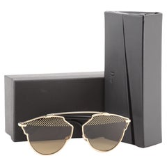 Vintage Christian Dior So Real S Aviator Sunglasses Studded Acetate and Metal Gold