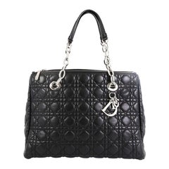 Christian Dior Soft Zipped Shopping Tote Cannage Quilt Lambskin Large