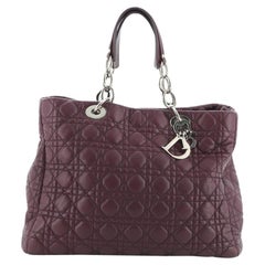 Christian Dior Soft Zipped Shopping Tote Cannage Quilt Lambskin Large