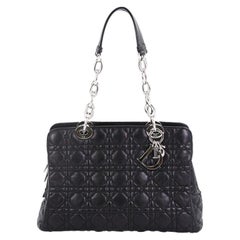 Christian Dior Soft Zipped Shopping Tote Cannage Quilt Lambskin Medium