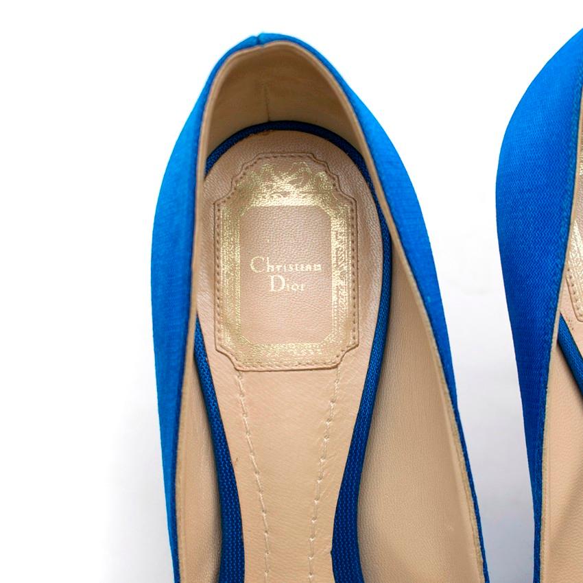 Women's Christian Dior Songe Perspex-Heel Blue Pumps US 8