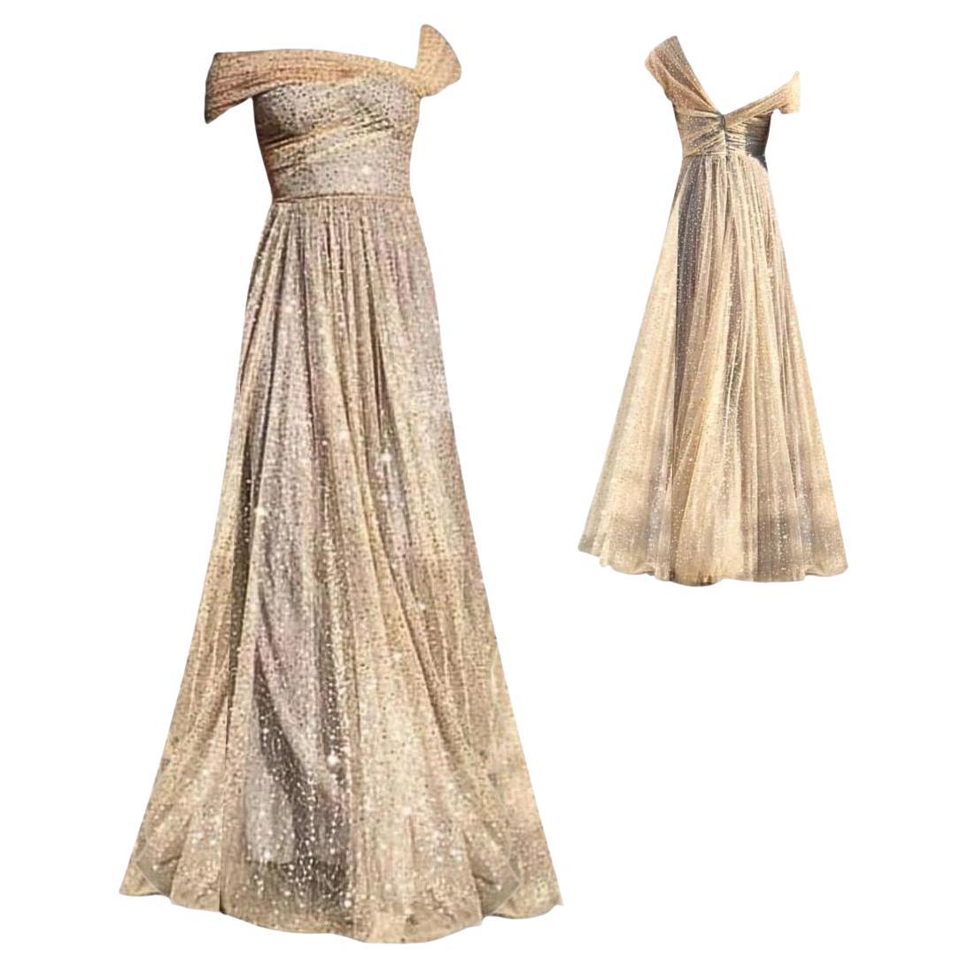 Christian Dior Robe nude scintillante Pre-Fall 2018 Taille 38FR