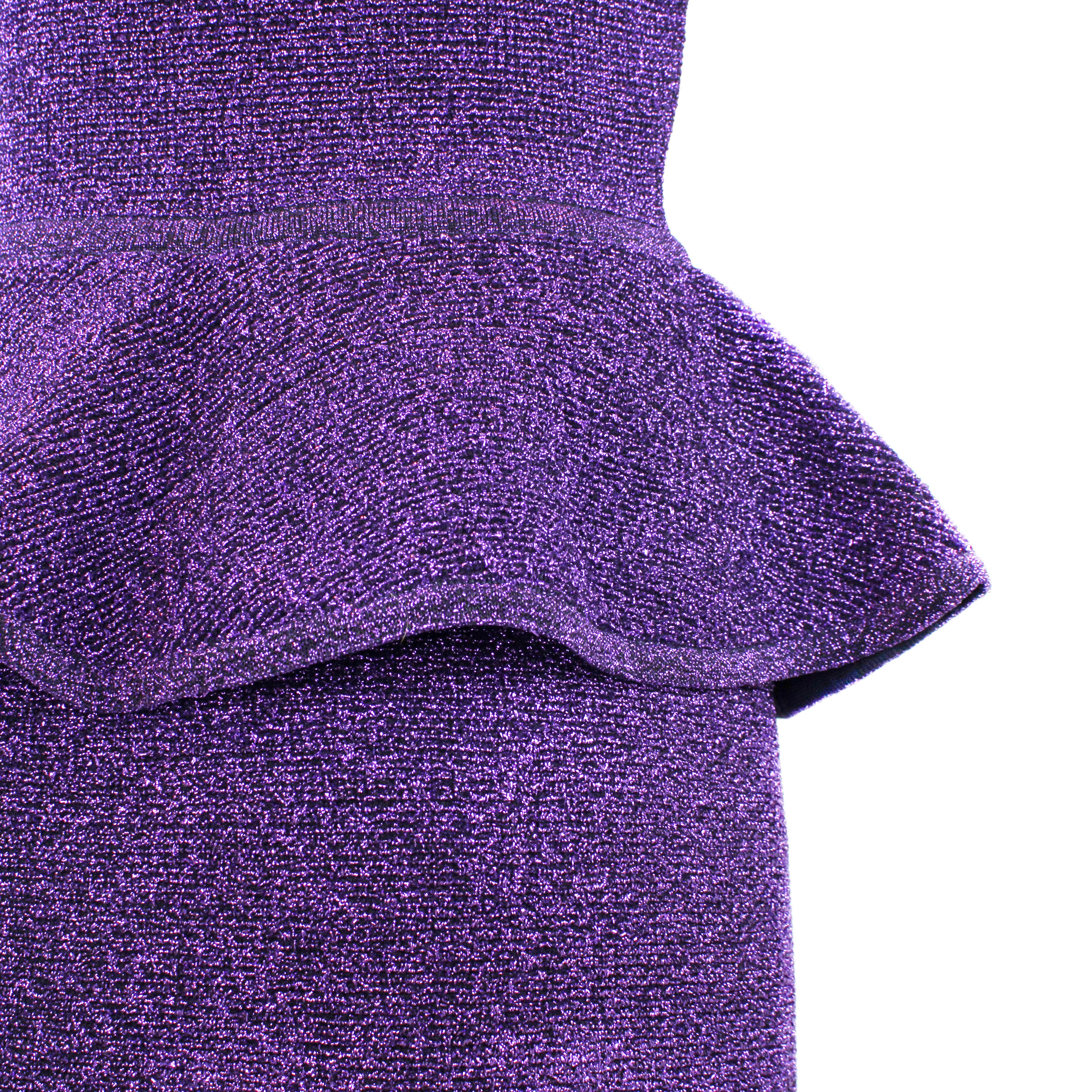 Christian Dior Vestido morado brillante / Tailleur (Top y Falda) Púrpura en venta
