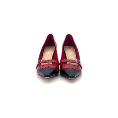 Christian Dior Spectadior Buckle Brogue Maryjane Cap Toe Pointed Toe Pumps 37.5