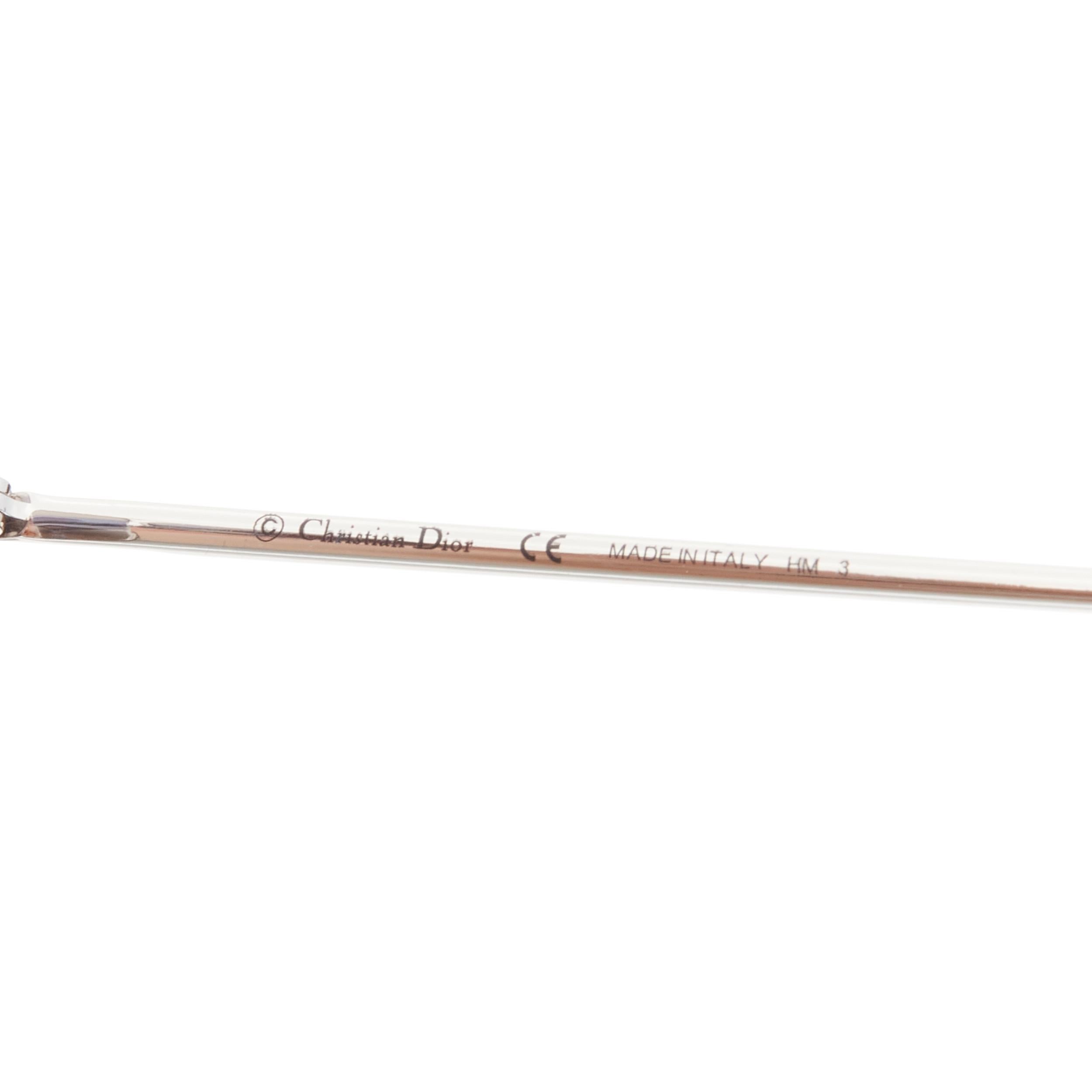 CHRISTIAN DIOR Split 0103J CD logo silver blue striped aviator sunglasses For Sale 4