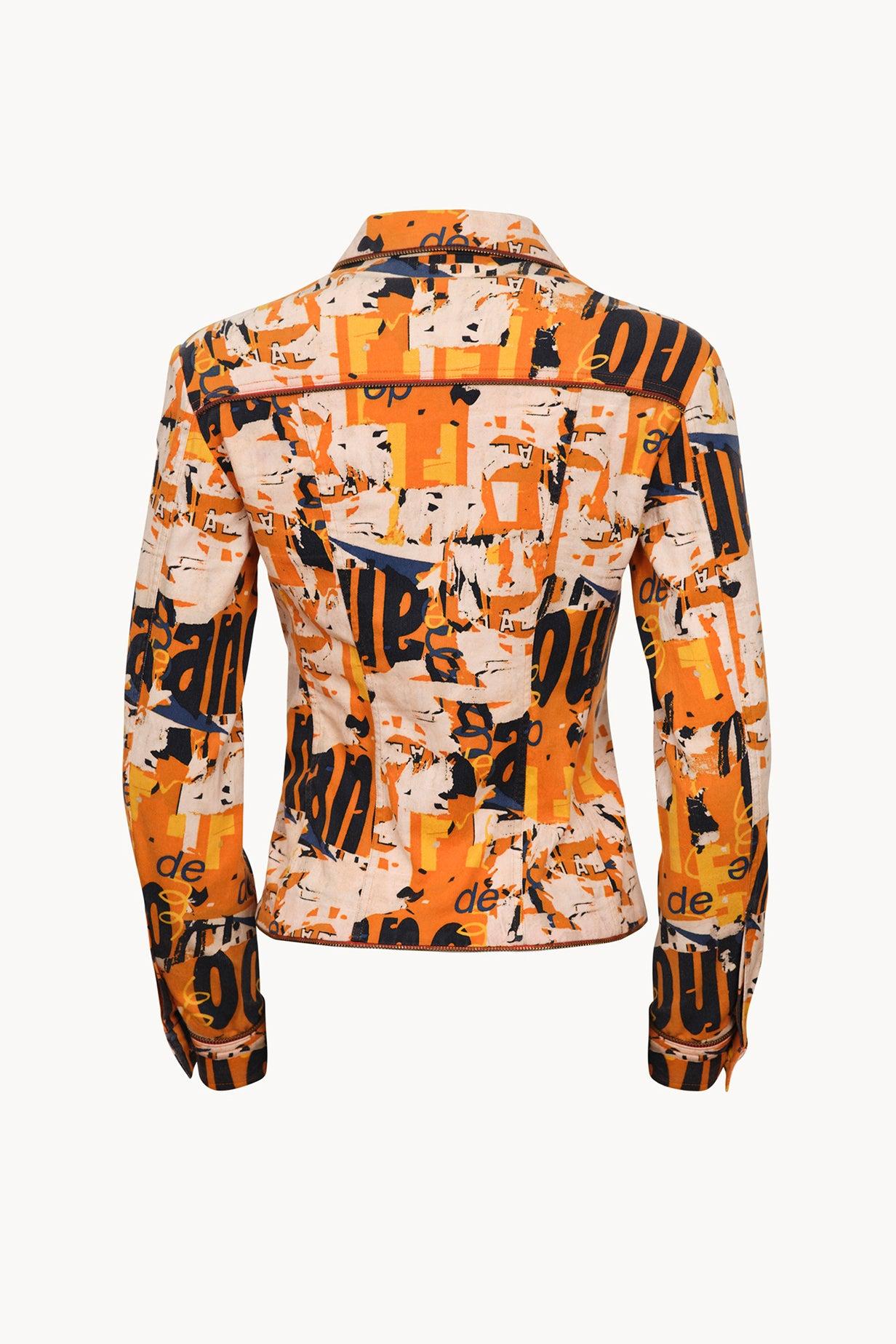 Christian Dior by John Galliano orange jacket from Spring Summer 2001 collection. Similar print seen on the runway that season. 