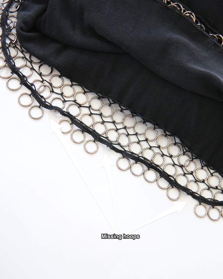 Christian Dior Spring 2007 black silver metal chain hoop sleeveless dress FR 36 For Sale 7