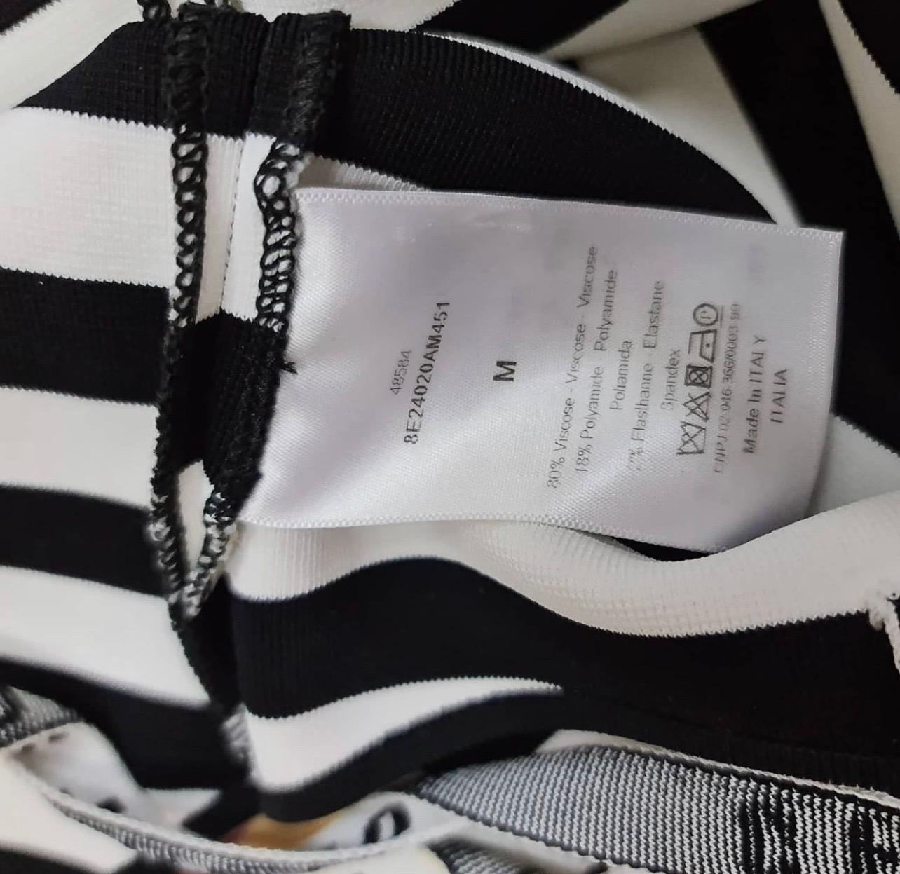 CHRISTIAN DIOR Spring 2018 Striped Bodysuit In Excellent Condition In Krakow, PL