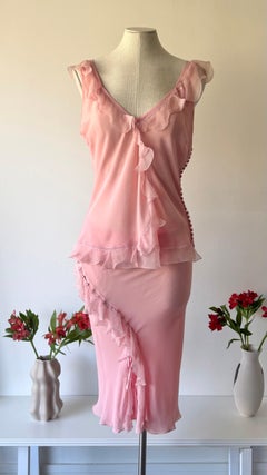 Christian Dior Spring Summer 2004 romantic pink silk set
