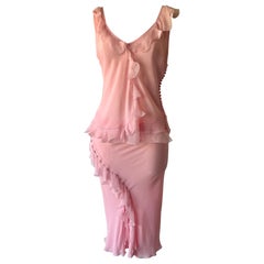 Christian Dior Spring Summer 2004 romantic pink silk set