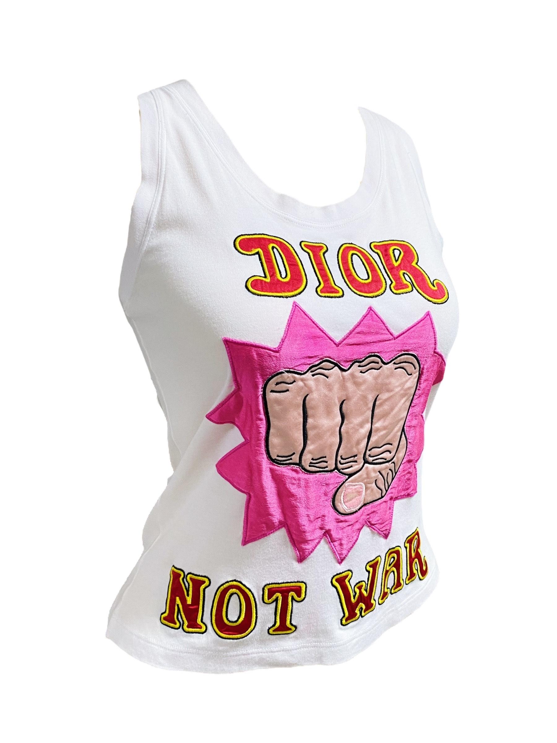 Women's Christian Dior - Spring/Summer 2005 Runway DIOR not war tank top