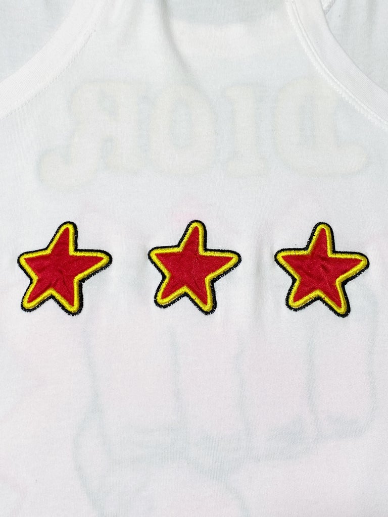 Dior Not War タンクトップ Treasures of NYC - Dior 'Not War' White Embroidered Tank
