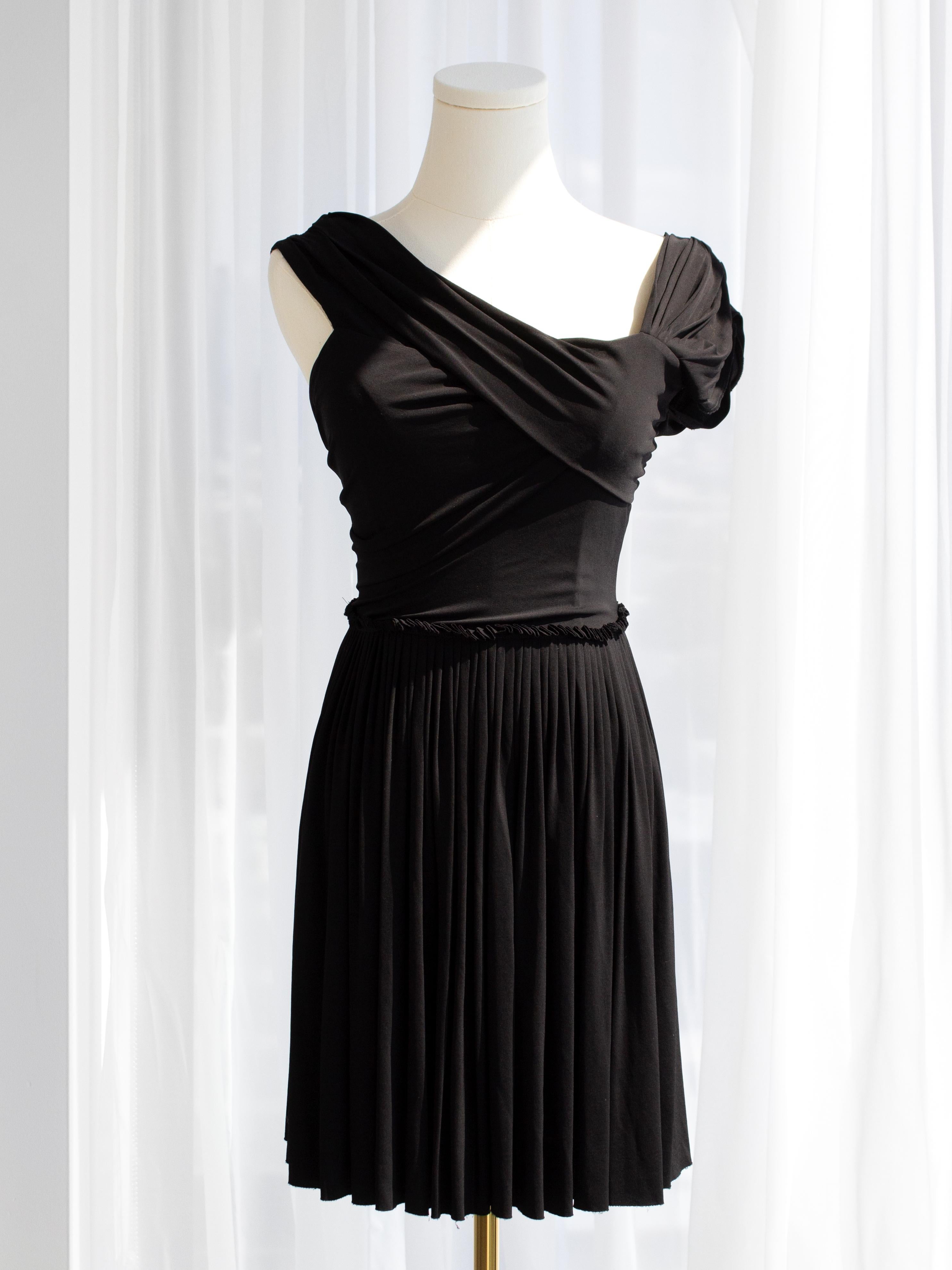 Christian Dior printemps ete 2019 Mini robe plissee et drapee noire Hellenic sur 1stDibs