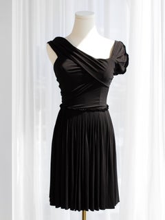 Christian Dior printemps/été 2019 - Mini robe plissée et drapée noire Hellenic