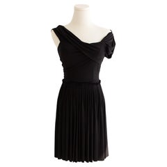 Christian Dior Spring/Summer 2019 Hellenic Black Draped Pleated Mini Dress