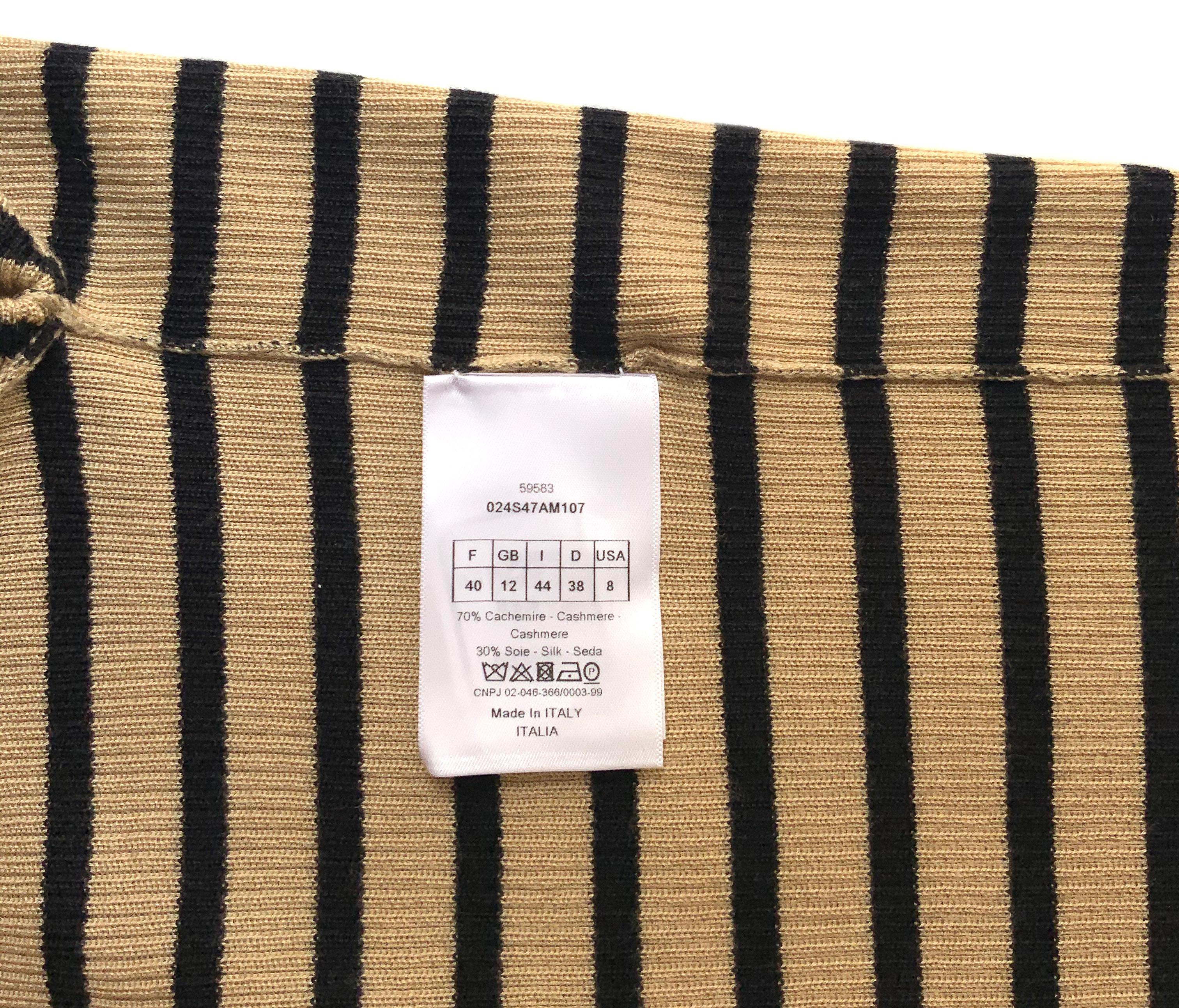 Christian Dior Spring Summer 2020 Cashmere and Silk Ribbed Sweater In Excellent Condition In Geneva, CH