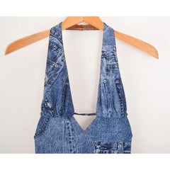 Christian Dior SS/2000 Denim Print Trompe-l'œil Swimsuit